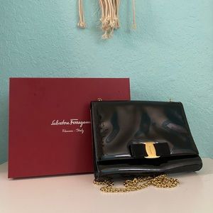 Authentic Salvatore Ferragamo Chain Shoulder Bag